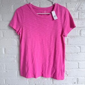 GAP Foreversoft TShirt Women's Size S Short Sleeve Crew Neck Bright Pink Cotton